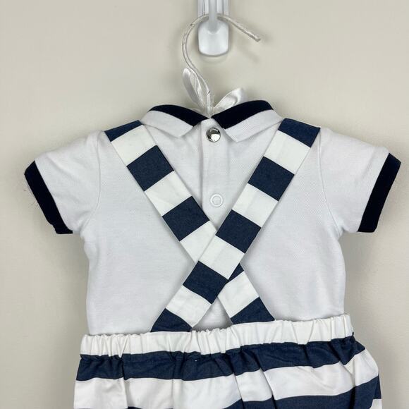 Jacadi Paris Striped Bubble Shortall Romper Set 3 Months - Picture 12 of 13